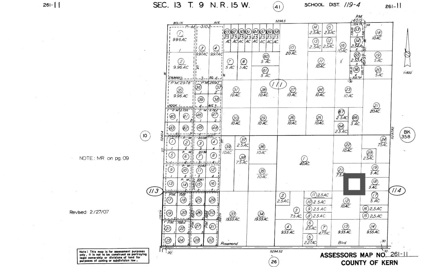 Detail Gallery Image 1 of 2 For S13 T9 R15 Rosamond Blvd, Rosamond,  CA 93560 - – Beds | – Baths