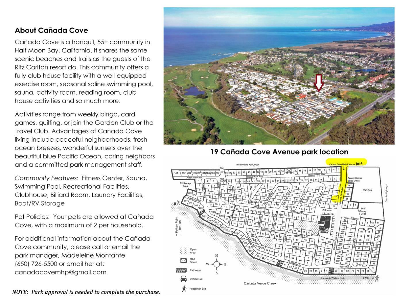 19 Canada Cove Ave # 19, Half Moon Bay, California 94019, 2 Bedrooms Bedrooms, ,2 BathroomsBathrooms,Manufactured In Park,For Sale,19 Canada Cove Ave # 19,ML81974302