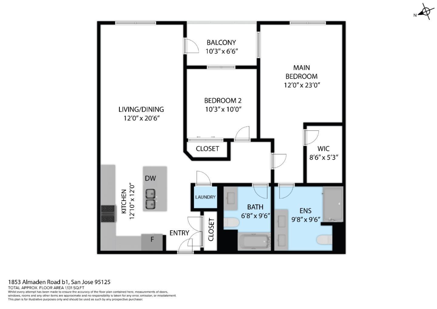 Detail Gallery Image 3 of 19 For 1853 Almaden Rd #505,  San Jose,  CA 95125 - 2 Beds | 2 Baths