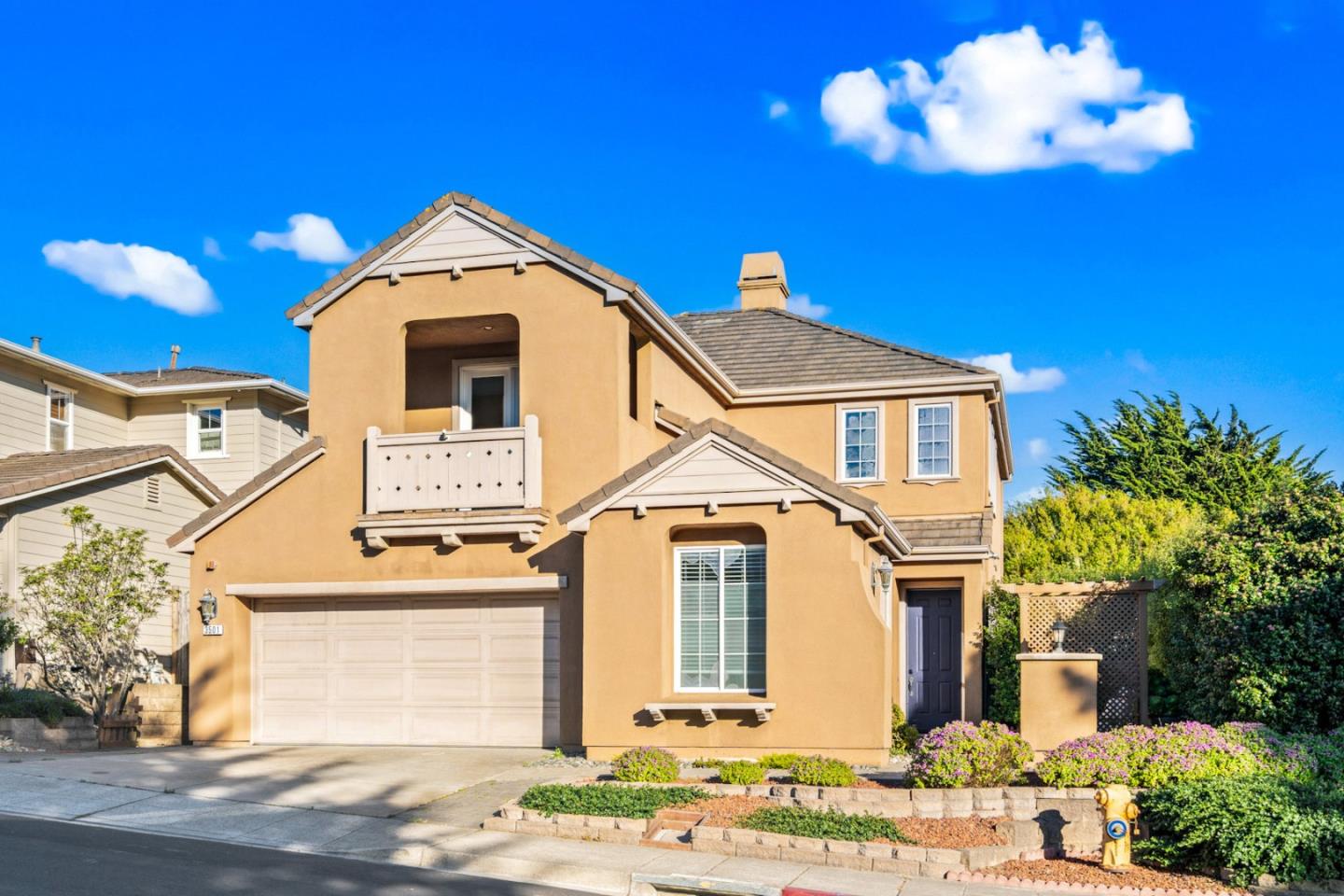 Welcome to this beautiful 2004 newly built grand home in the Marisol neighborhood. Already new w/ the newer kitchen & bath, plus an extra wide side yard that no other units have, this is your dream home to have! This end unit 2-story residence sits on a desirable corner lot, providing extra natural light & enhanced privacy w/ no neighbors & a quiet street on one side. Open-concept of dining & living room combo featuring high ceilings, large windows, & updated hardwood flooring throughout. The chef's kitchen is a dream to have! Newer GE Cafe high-end appliances; all cabinets are refaced w/ modern luxury European flat panels & minimal stylish hardware. Kitchen family room combo, seamlessly flows to the beautiful outdoor space, which is paved w/ low maintenance turf w/ extra side yard for added function. The ground floor also features a guest bed, a guest bath, & a convenient laundry room. Upstairs, the expansive primary suite includes a spa-like ensuite bath w/ a double sink vanity, a soaking tub, a stall shower, & a large walk-in closet. 2 additional bedrooms come w/ sizable closets & share a Jack & Jill bath w/ a shower over tub. All baths were updated w/ new tiles & new plumbing fixtures; newer water heater too. Attached 2-car garage. Wonderful playground and easy commute!