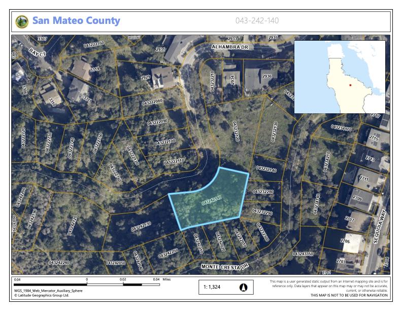 0 Alhambra Drive, Belmont, California 94002, ,Land,For Sale,0 Alhambra Drive,ML81990306