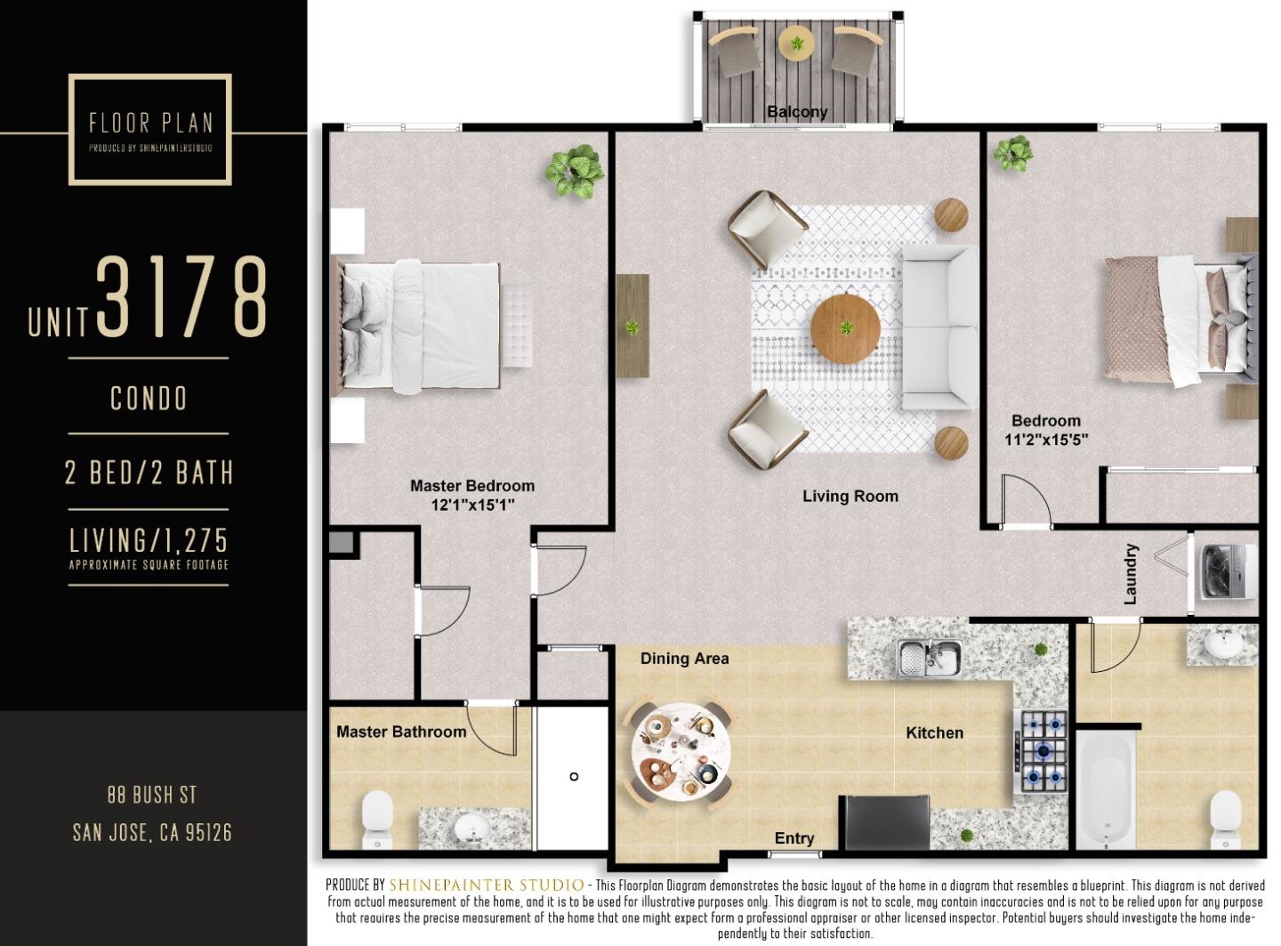 Detail Gallery Image 52 of 52 For 88 Bush St #3178,  San Jose,  CA 95126 - 2 Beds | 2 Baths