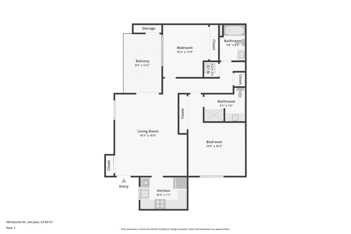 Detail Gallery Image 11 of 11 For 106 Rancho Dr #G,  San Jose,  CA 95111 - 2 Beds | 2 Baths