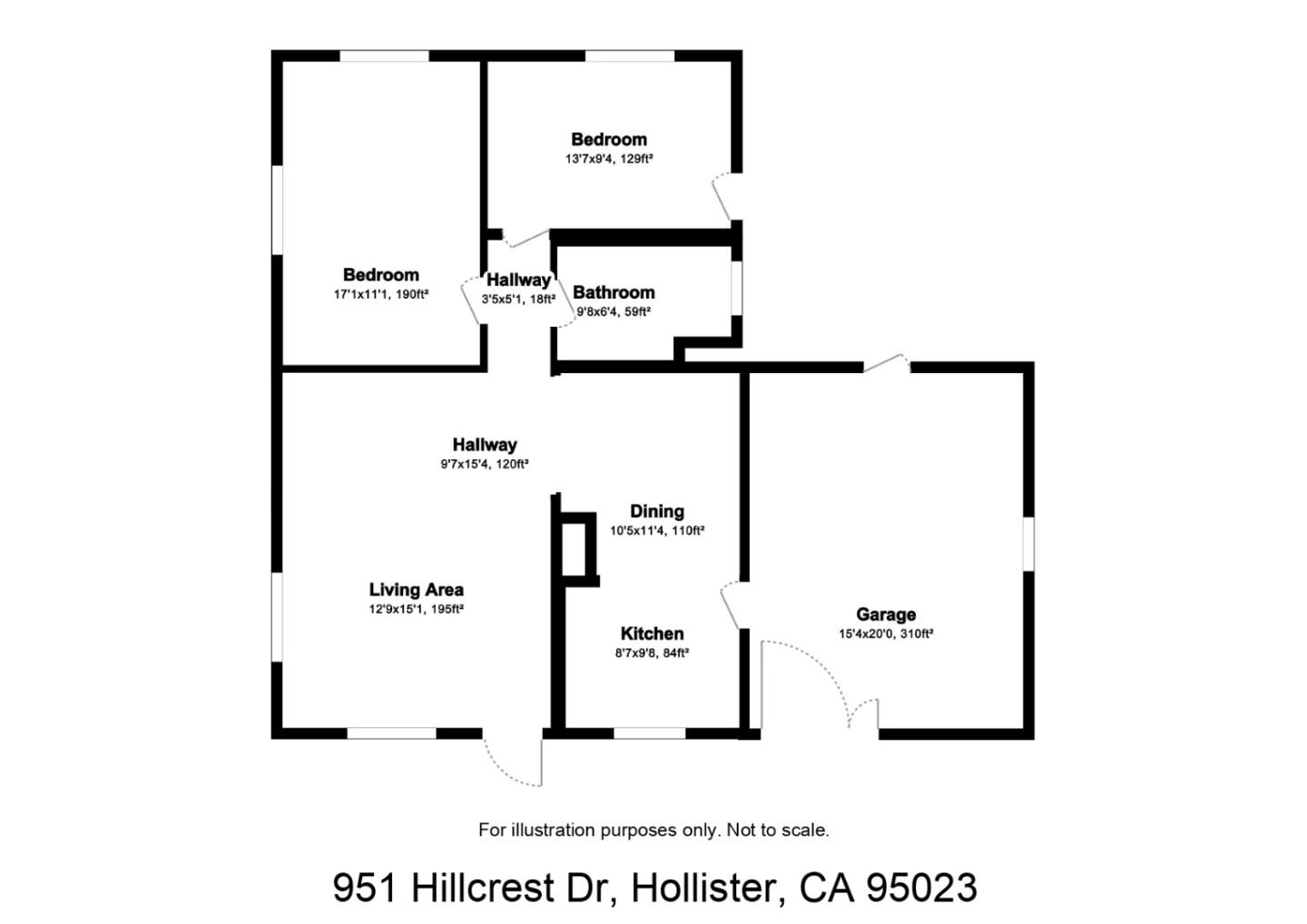 Detail Gallery Image 15 of 15 For 951 Hillcrest Rd, Hollister,  CA 95023 - 2 Beds | 1 Baths