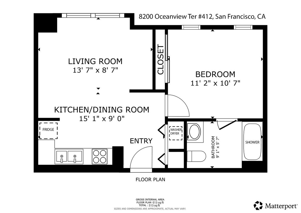 Detail Gallery Image 2 of 33 For 8200 Oceanview Ter #412,  San Francisco,  CA 94132 - 1 Beds | 1 Baths