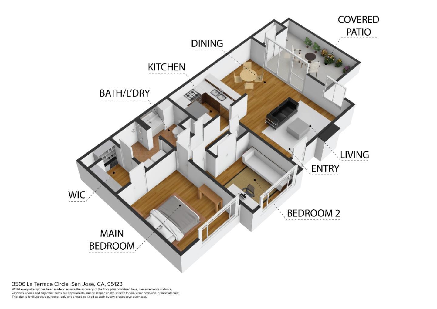 Detail Gallery Image 5 of 23 For 3506 La Terrace Cir, San Jose,  CA 95123 - 2 Beds | 1 Baths