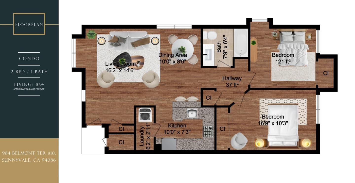 Detail Gallery Image 2 of 56 For 984 Belmont Ter #10,  Sunnyvale,  CA 94086 - 2 Beds | 1 Baths