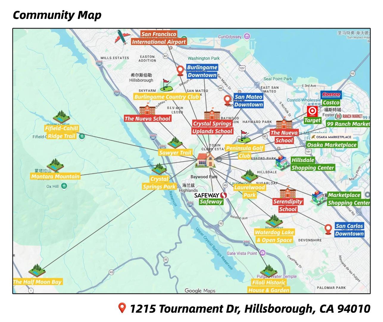 Detail Gallery Image 4 of 199 For 1215 Tournament Dr, Hillsborough,  CA 94010 - 7 Beds | 7/2 Baths