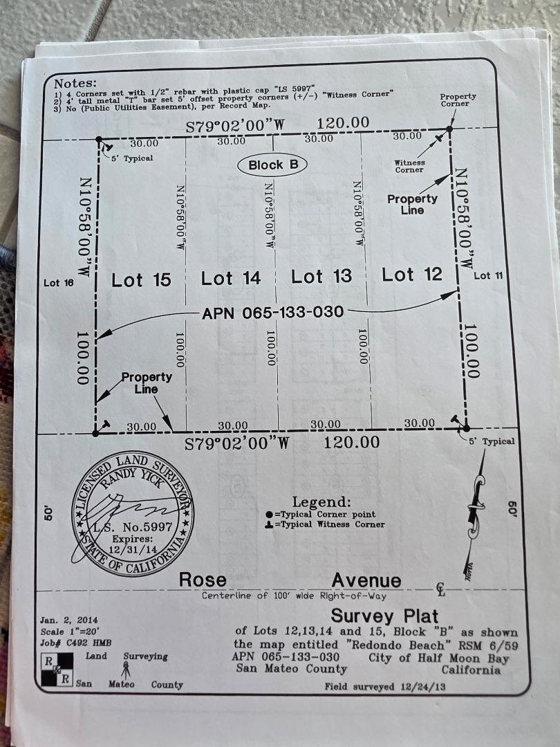 Detail Gallery Image 3 of 6 For 0 Rose Ave, Half Moon Bay,  CA 94019 - – Beds | – Baths