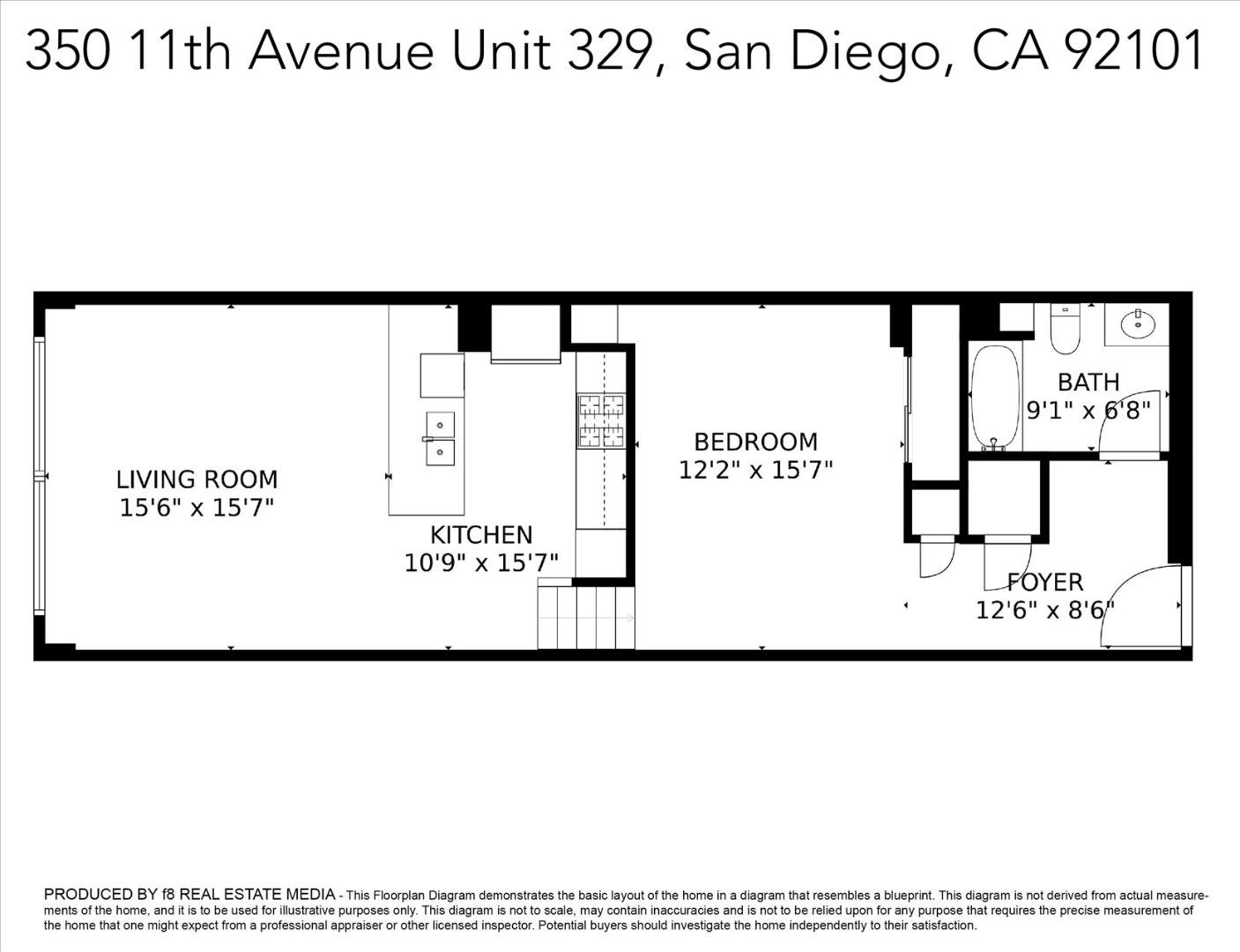 Detail Gallery Image 2 of 33 For 350 11th Ave #329,  San Diego,  CA 92101 - 1 Beds | 1 Baths