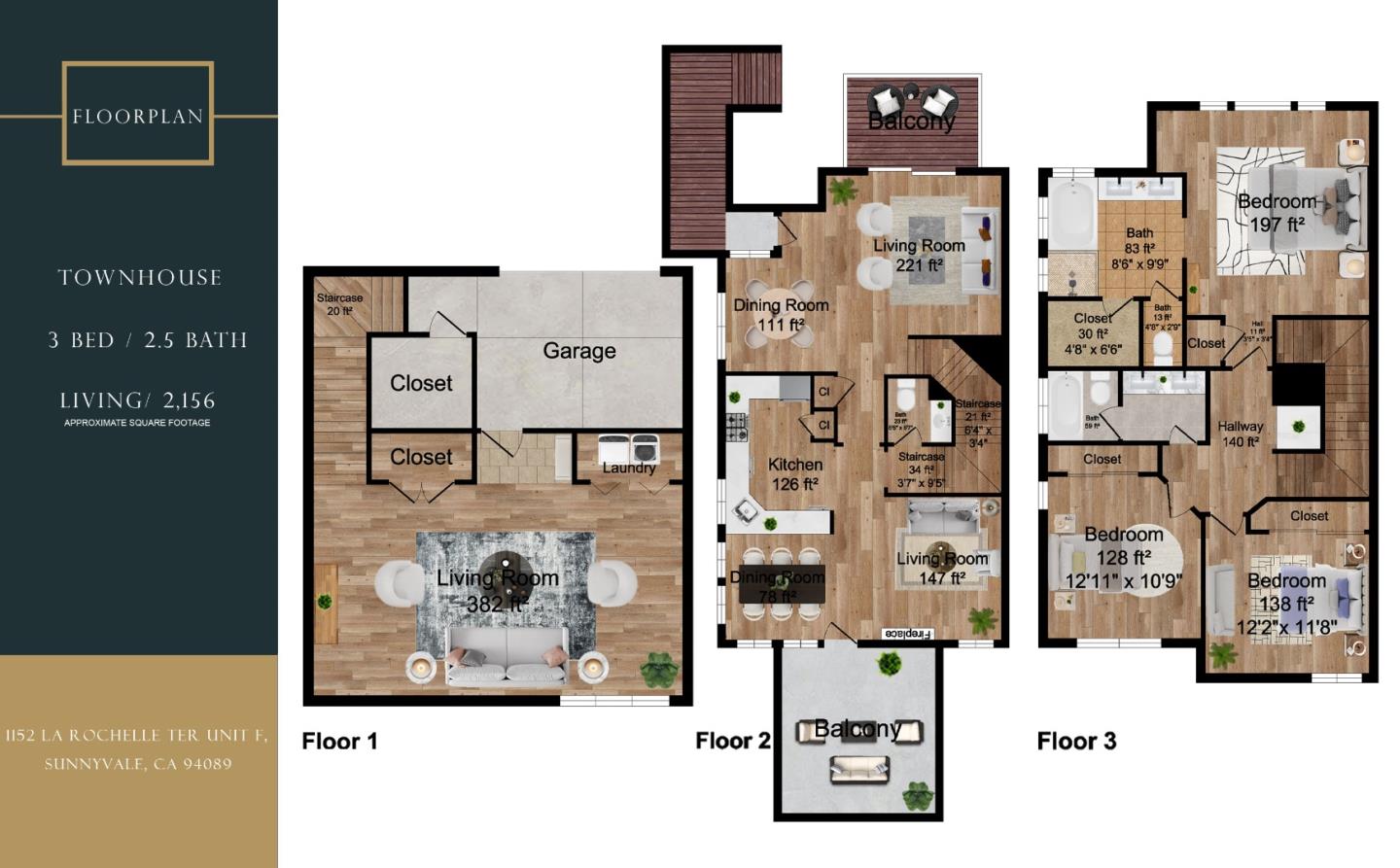 Detail Gallery Image 3 of 111 For 1152 La Rochelle Ter #F,  Sunnyvale,  CA 94089 - 3 Beds | 2/1 Baths