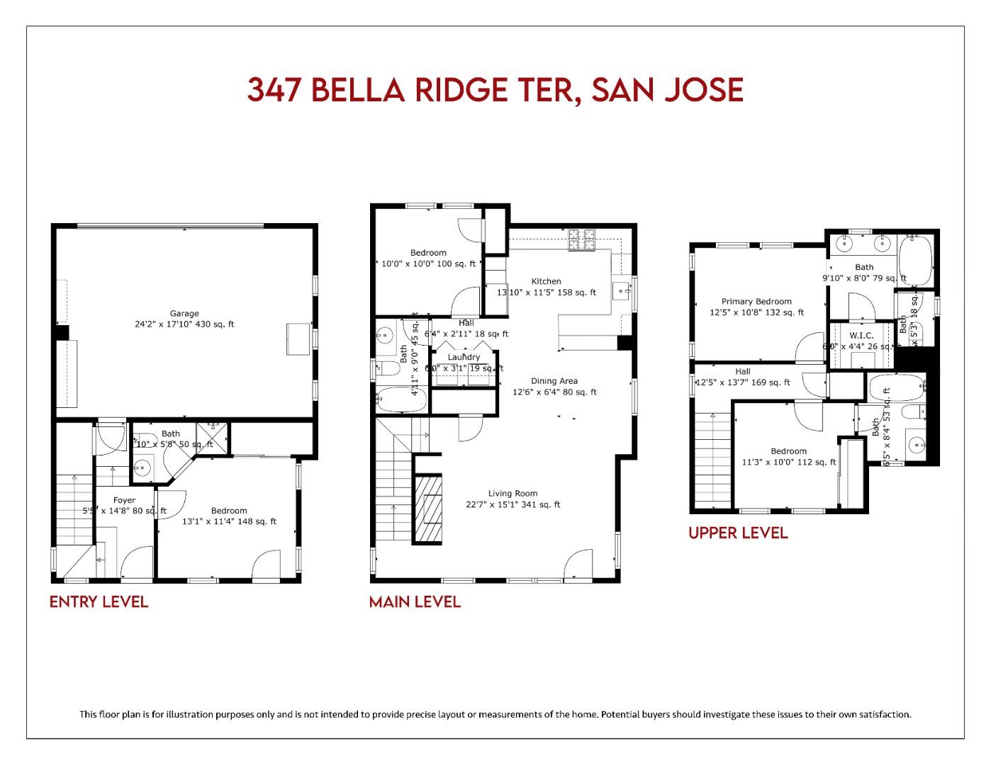 Detail Gallery Image 41 of 46 For 347 Bella Ridge Ter, San Jose,  CA 95125 - 4 Beds | 4 Baths