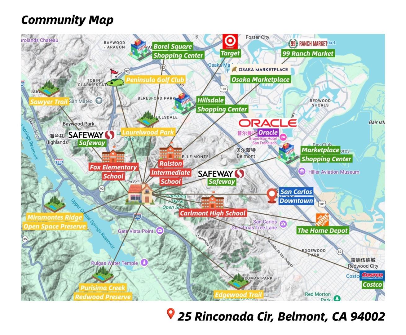 Detail Gallery Image 3 of 32 For 25 Rinconada Cir, Belmont,  CA 94002 - 3 Beds | 2/1 Baths