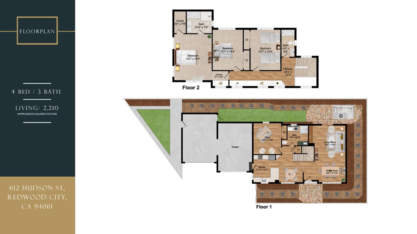 Detail Gallery Image 3 of 43 For 612 Hudson St, Redwood City,  CA 94061 - 4 Beds | 3 Baths