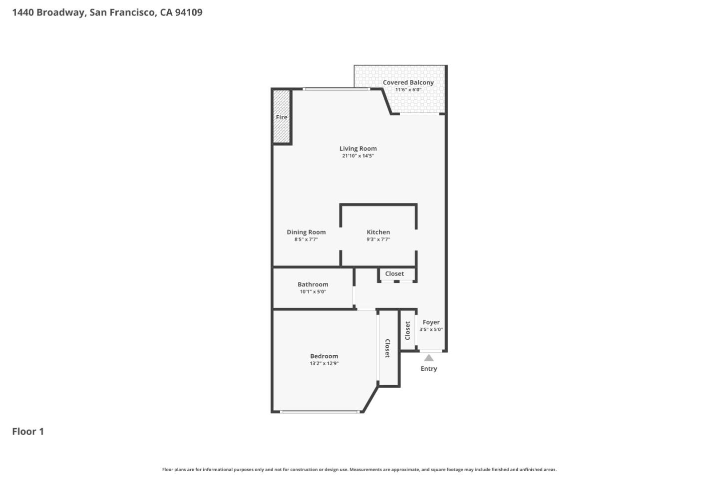 Detail Gallery Image 33 of 33 For 1440 Broadway #307,  San Francisco,  CA 94109 - 1 Beds | 1 Baths