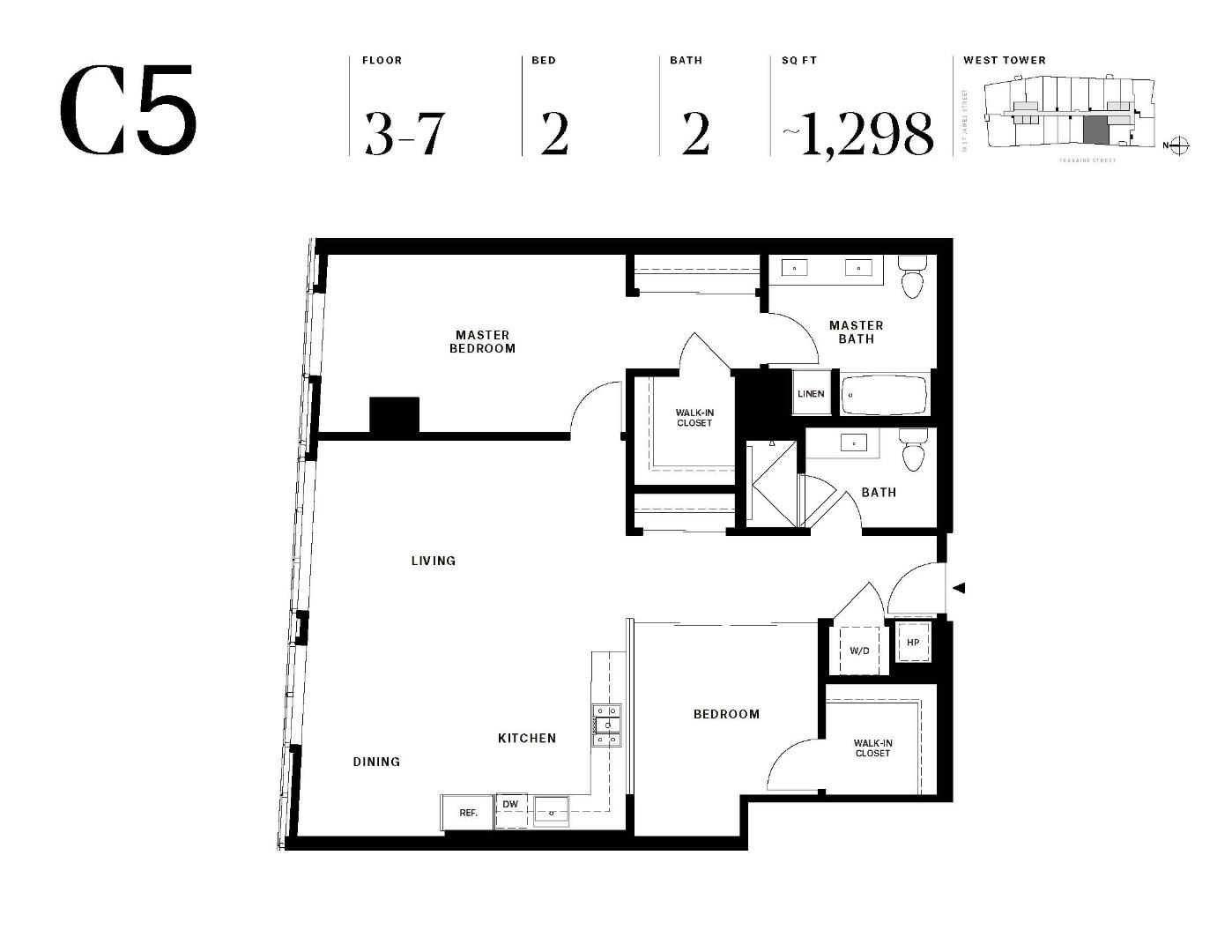 Detail Gallery Image 14 of 14 For 188 W Saint James St #10412,  San Jose,  CA 95110 - 2 Beds | 2 Baths