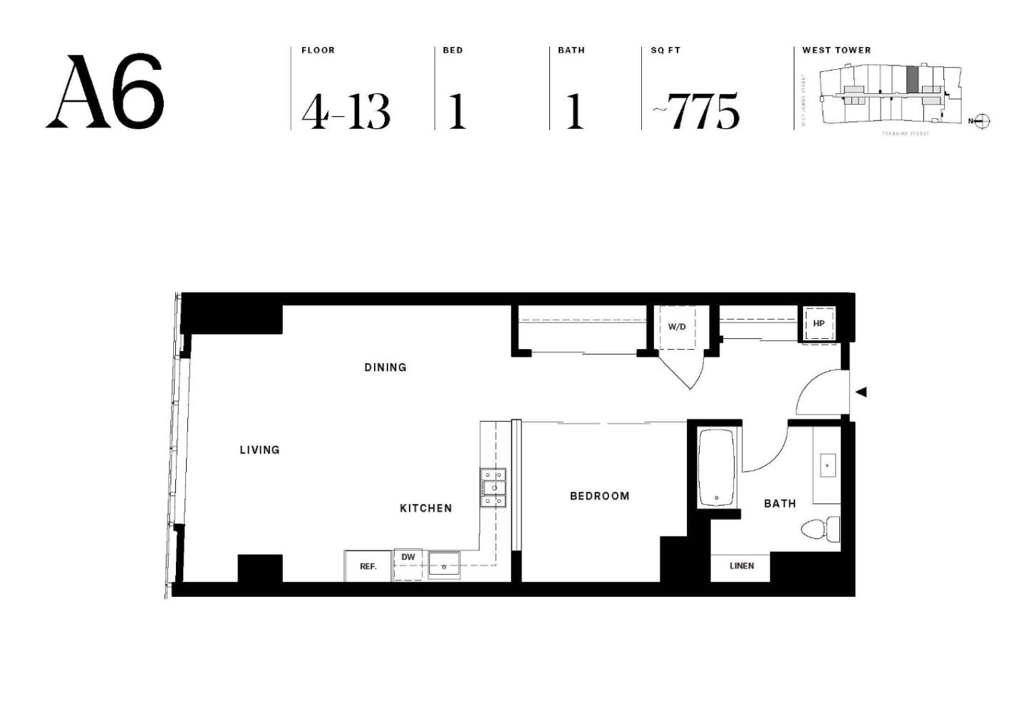 Detail Gallery Image 2 of 16 For 188 W St James St #10413,  San Jose,  CA 95110 - 1 Beds | 1 Baths